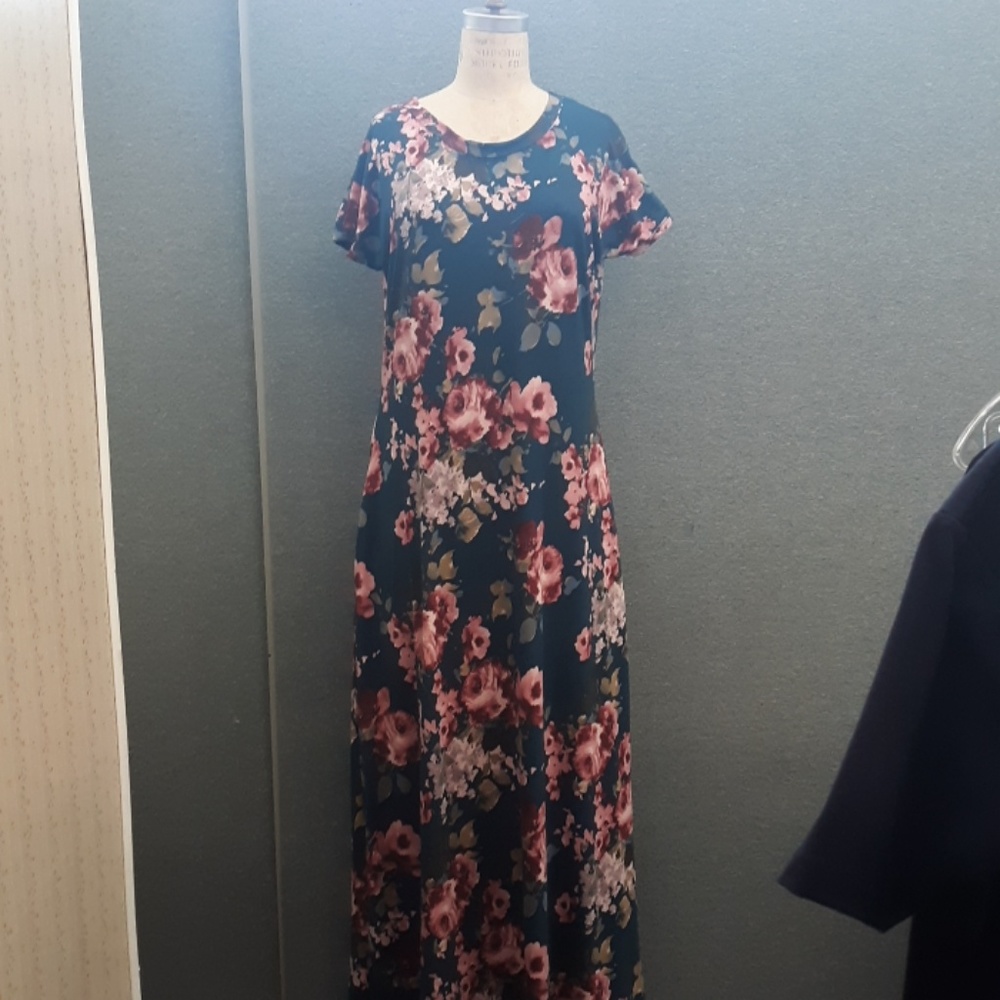 Blue floral maxi dress